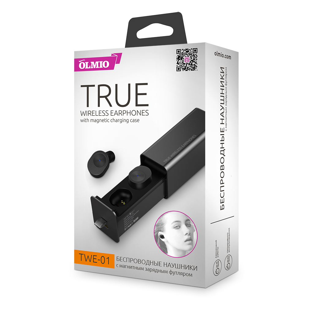 Наушники True Wireless Olmio TWE-01 - фирменный гаджет под нанесение ...